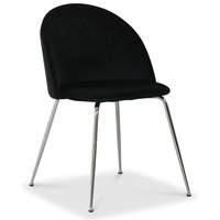 Art velvet stol - Svart / Krom Art velvet stol - Svart / Krom