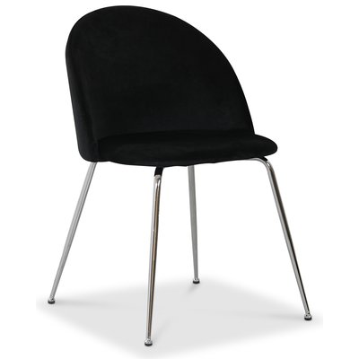 Art velvet stol - Svart / Krom