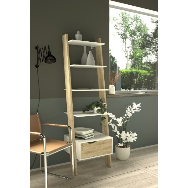 Oslo trapplank - Wit/eiken Oslo trapplank - Wit/eiken