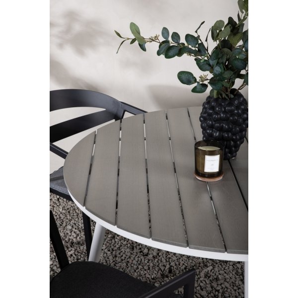 Break utematgrupp med 4 st Slit stolar - Grå/Vit Break utematgrupp med 4 st Slit stolar - Grå/Vit