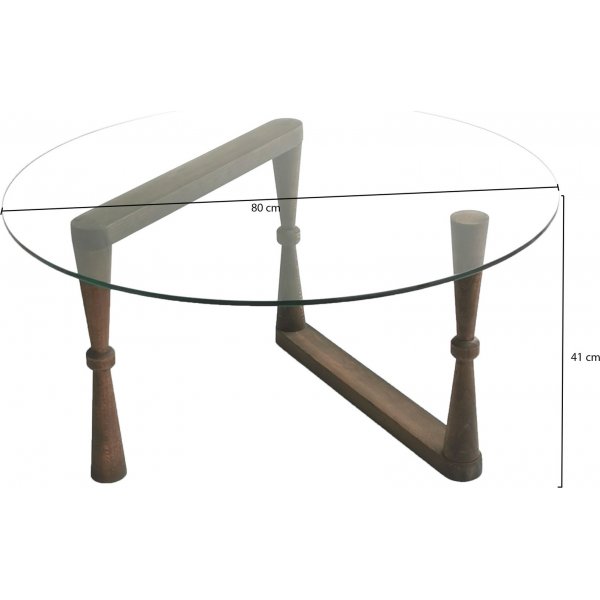 Table basse Yuvarlak 80 cm - Noyer