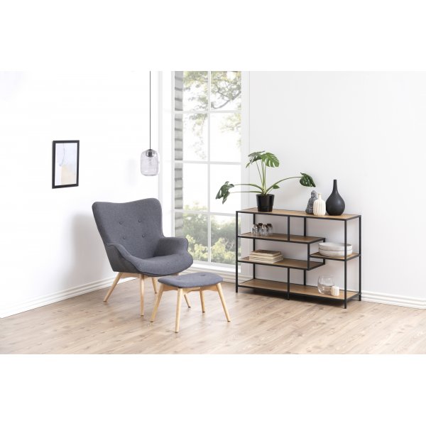 Bibliothèque Seaford 114x78 cm - Chêne/noir Bibliothèque Seaford 114x78 cm - Chêne/noir