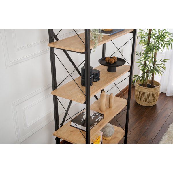 Elysian bokhylla - Ek/svart