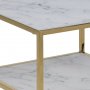 Alisma sngbord - Vit marmor/guld