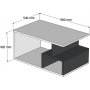 Arte soffbord 90 x 42 cm - Mrk valnt/svart marmor + Mbeltassar
