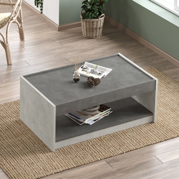 Luvio soffbord 16, 93,6x60 cm - Silver/antracit