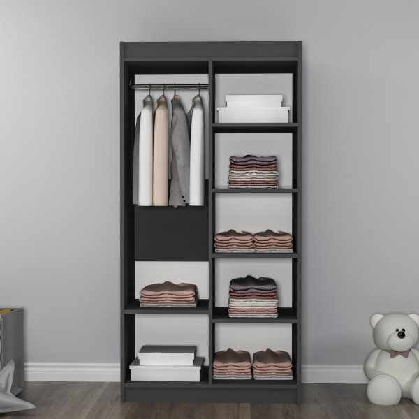 Armoire Akser - Pin/anthracite