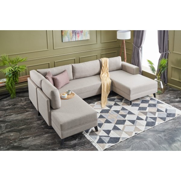 Canapé U-bed Efsun - Blanc crème Canapé U-bed Efsun - Blanc crème