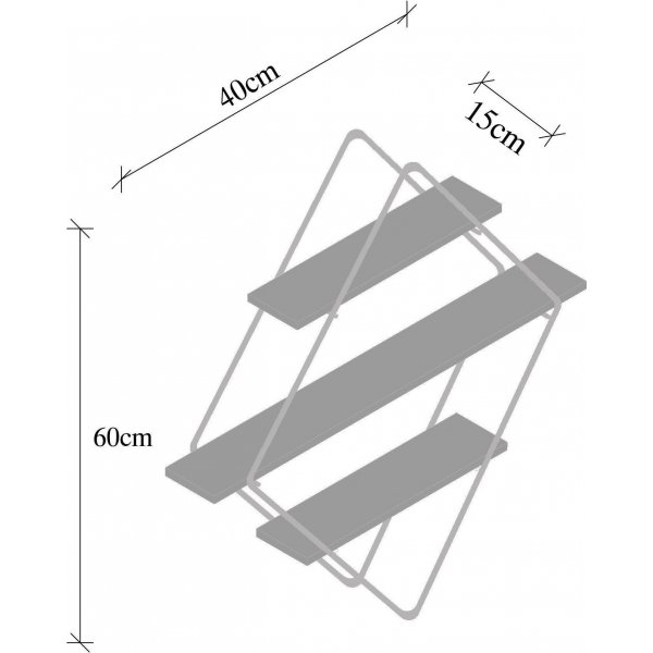 Erasmus wandplank - Zwart/walnoot Erasmus wandplank - Zwart/walnoot