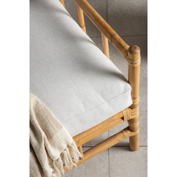 Fauteuil cann - Gris clair/Naturel