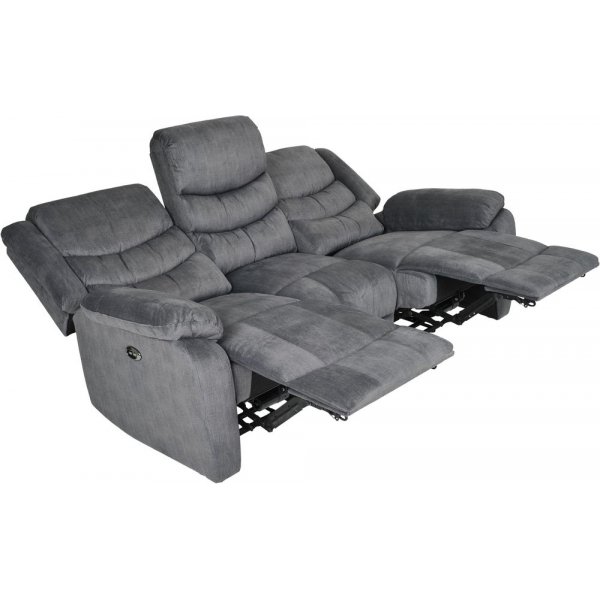 Canap Inclinable lectrique Winfield 3 Places - Gris Fonc