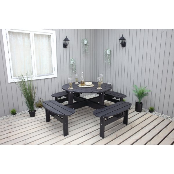 Ronda meubelgroep - Tuinbank & tafel in één - Zwart Ronda meubelgroep - Tuinbank & tafel in één - Zwart