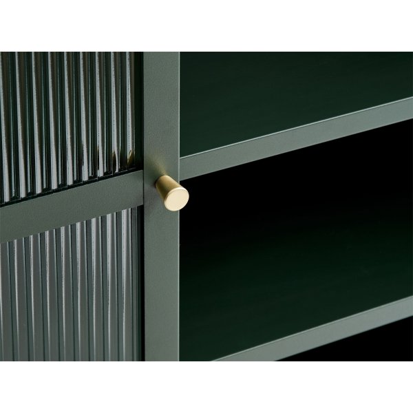 Armoire en métal vert foncé Dobb avec portes vitrées Armoire en métal vert foncé Dobb avec portes vitrées