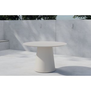 Matbord Lanzo runt �120 cm - beige aluminium