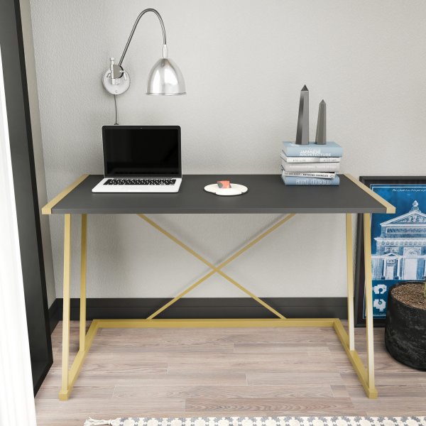 Bureau Adélaïde 114 x 60 cm - Or/anthracite Bureau Adélaïde 114 x 60 cm - Or/anthracite