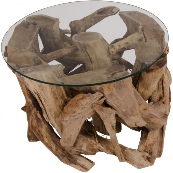 Table basse Grand Canyon 60 x 60 cm - Teck/verre Table basse Grand Canyon 60 x 60 cm - Teck/verre