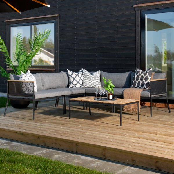 Nettan hörnsoffgrupp - Svart/Grå Nettan hörnsoffgrupp - Svart/Grå