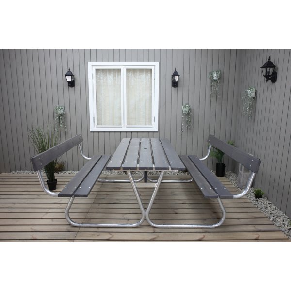 Stabil bänkset med ryggstöd - Grå Stabil bänkset med ryggstöd - Grå