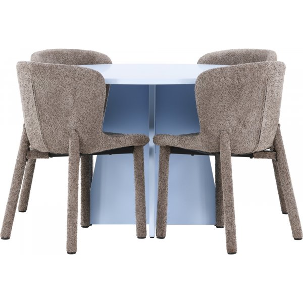 Matbord Bootcut med 4 st Astoria stolar - Brun/blå + 3.00 x Möbeltassar Matbord Bootcut med 4 st Astoria stolar - Brun/blå + 3.00 x Möbeltassar