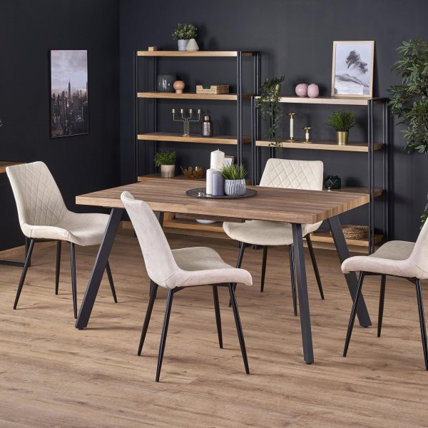 Gladwyn förlängningsbart matbord med butterfly 140-180 x 85 cm - Valnöt/svart Gladwyn förlängningsbart matbord med butterfly 140-180 x 85 cm - Valnöt/svart