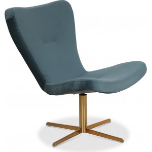 Tulpan designf�t�lj - Petrol (Sammet) / M�ssing + M�beltassar