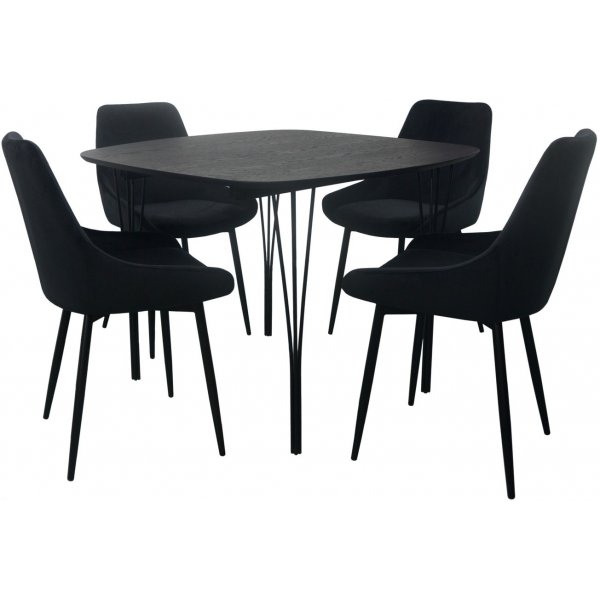 Table à manger Jar 100 cm - Placage chêne noir Table à manger Jar 100 cm - Placage chêne noir