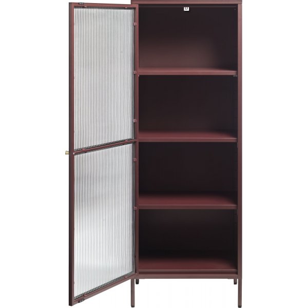 Armoire Dobb en métal bordeaux avec porte vitrée H160 cm Armoire Dobb en métal bordeaux avec porte vitrée H160 cm