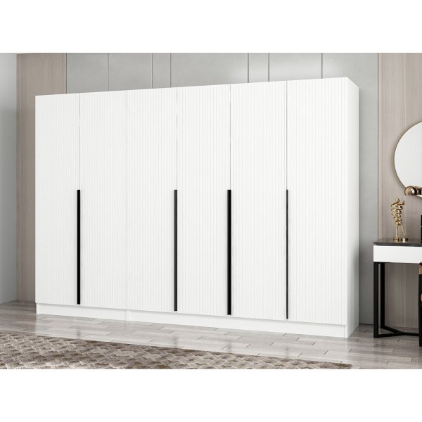 Cikani garderob 270x52x210 cm, variant A - Vit Cikani garderob 270x52x210 cm, variant A - Vit