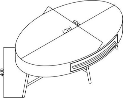 Table basse Carolina 120 x 60 cm - Chêne/noir Table basse Carolina 120 x 60 cm - Chêne/noir