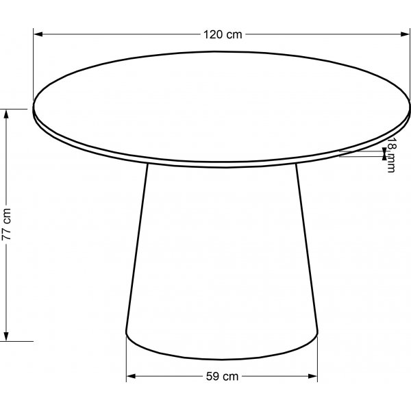 Table à manger Ginter Ø120 cm - Noir Table à manger Ginter Ø120 cm - Noir