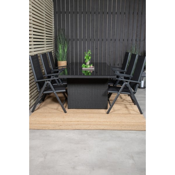 Padova utematgrupp med 6 st Break stolar - Svart