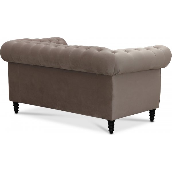 Chesterfield Cambridge 2-sits soffa - Ljusgrå sammet Chesterfield Cambridge 2-sits soffa - Ljusgrå sammet