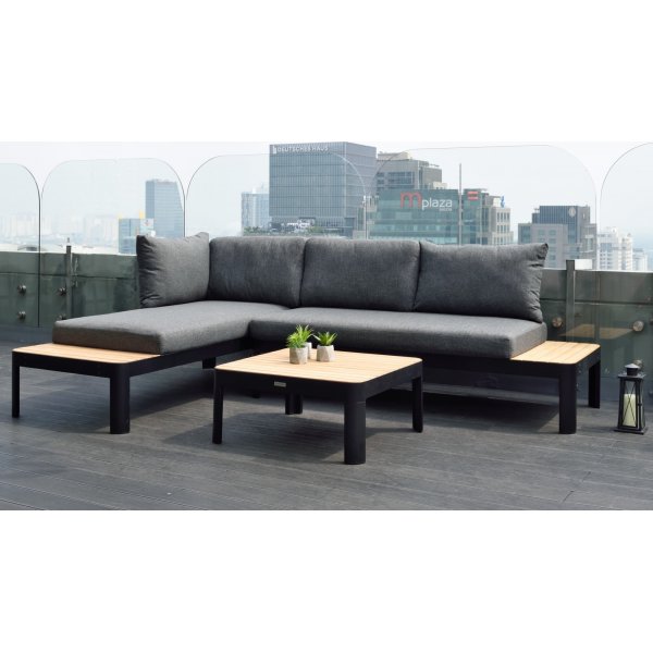 Portals lounge groep 1 - Zwart/teak