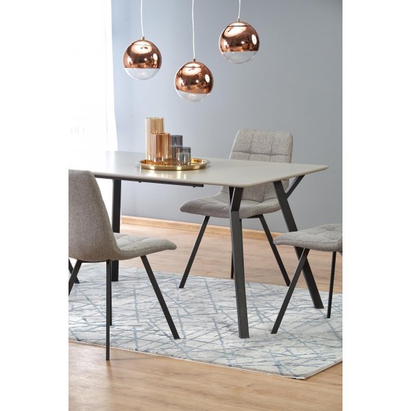 Table à manger Valarauk 140 cm - Gris clair/noir Table à manger Valarauk 140 cm - Gris clair/noir