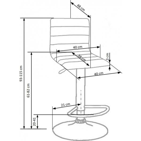 Barstol Mattie - Gr/krom