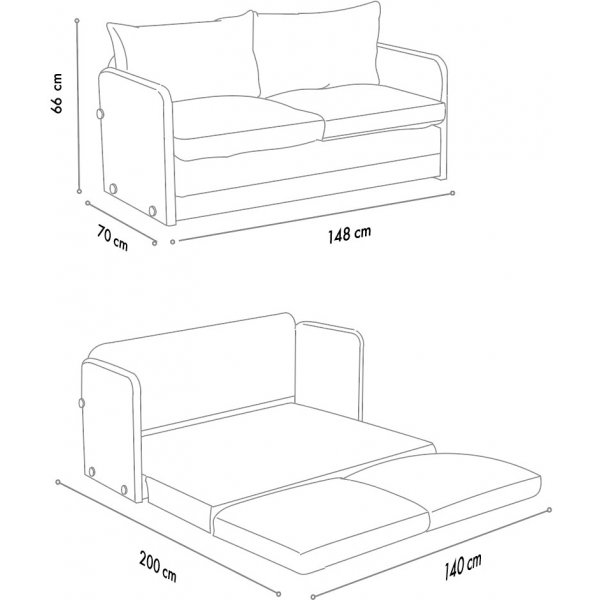 Saga 2-sits bäddsoffa XL - Grön Saga 2-sits bäddsoffa XL - Grön