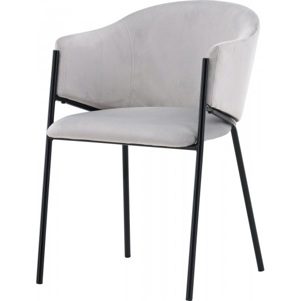 Chaise de salle à manger Evelina - Velours gris Chaise de salle à manger Evelina - Velours gris