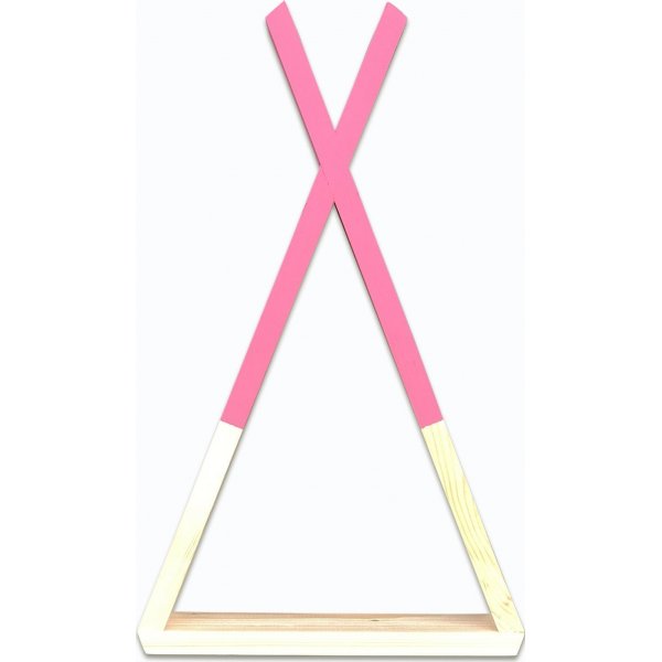 Rafa wandplank 142 - Hout/roze Rafa wandplank 142 - Hout/roze