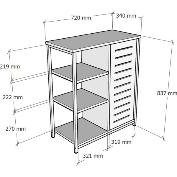 Bibliothque Iben - Chne saphir/noir