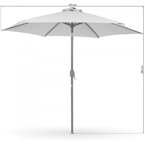 Parasoll Malta med soldriven LED belysning - Ljusgrå Parasoll Malta med soldriven LED belysning - Ljusgrå