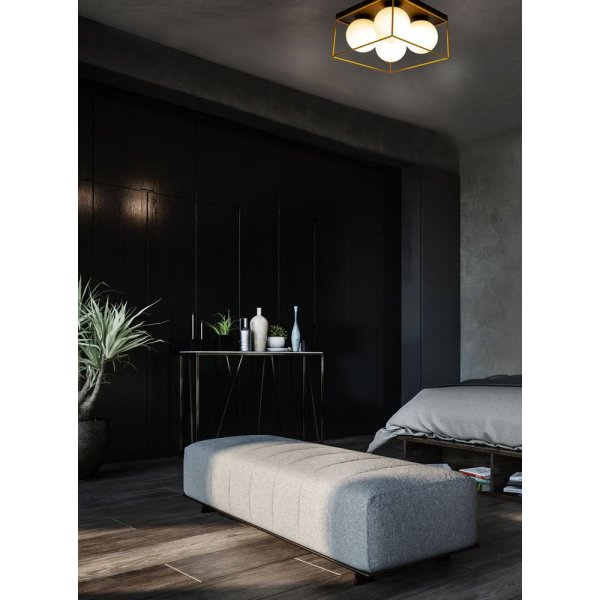 Plafond Astro - Noir/or/blanc opale
