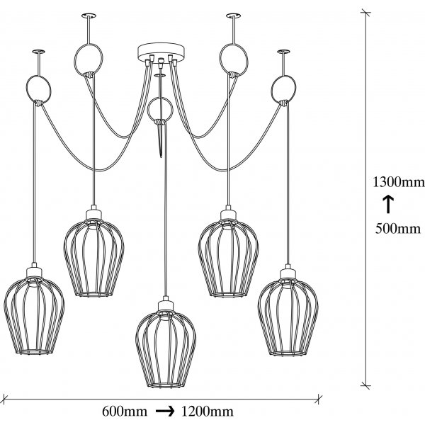 Tell taklampa 6691 - Svart