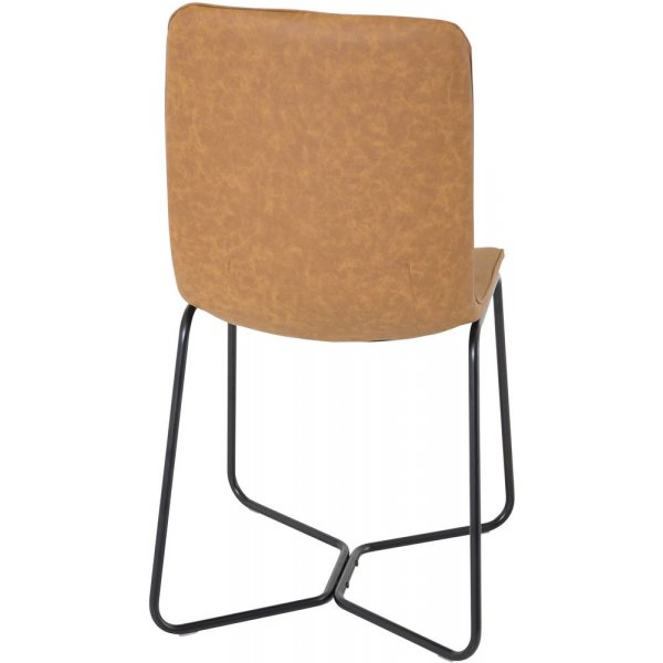 Malcolm matstol - Svart/brun PU