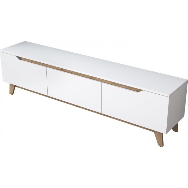 Banc multimdia Duno Blanc/noyer