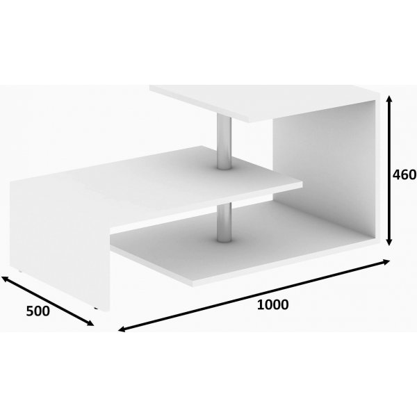 Table basse Dilba 100 x 50 cm - Blanc Table basse Dilba 100 x 50 cm - Blanc