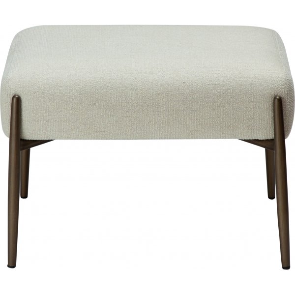 Glam fotpall - Bone white bouclé/antikmässing Glam fotpall - Bone white bouclé/antikmässing