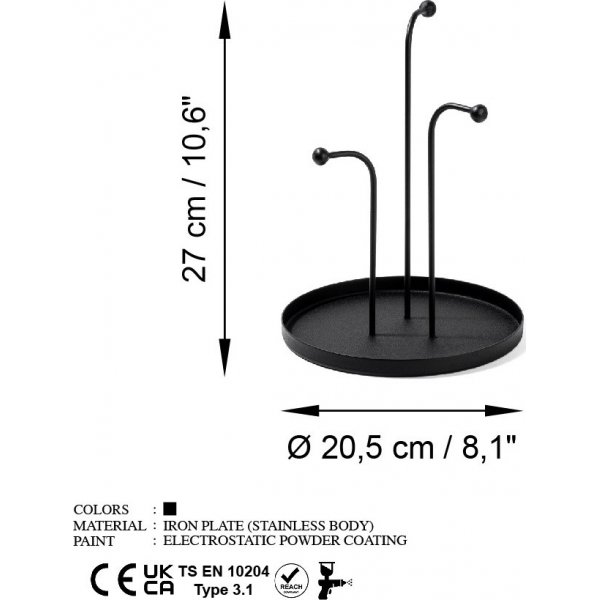 Assiette décorative Leros - Noir Assiette décorative Leros - Noir