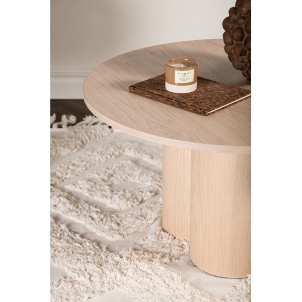 Table basse Ø80 cm blanchie à la chaux - Olivia Table basse Ø80 cm blanchie à la chaux - Olivia