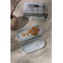 Dekorationsfat i gr marmor frn Verona - 2 delar - 25/30 x 12/15 x 2 cm