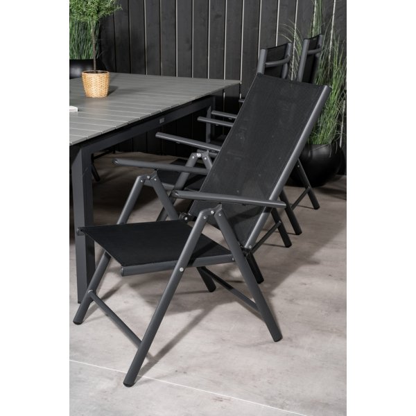 Levels utematgrupp med 4 st Break stolar - Svart/Grå Levels utematgrupp med 4 st Break stolar - Svart/Grå